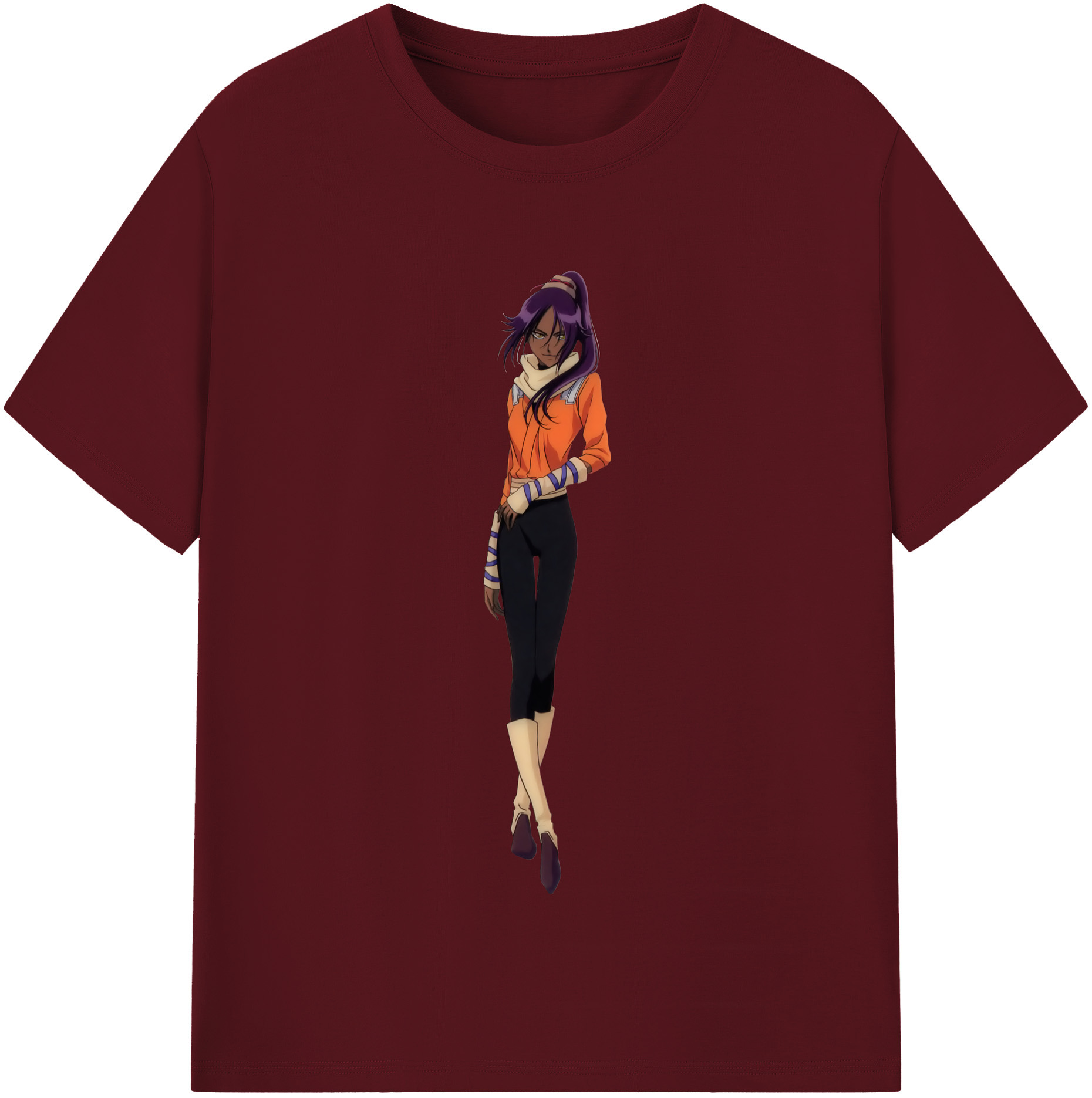 （画像用） ブリーチ 四楓院 夜一（しほういん よるいち） BLEACH Shihouin Yoruichi 綿100％半袖Tシャツ（フロントプリント）